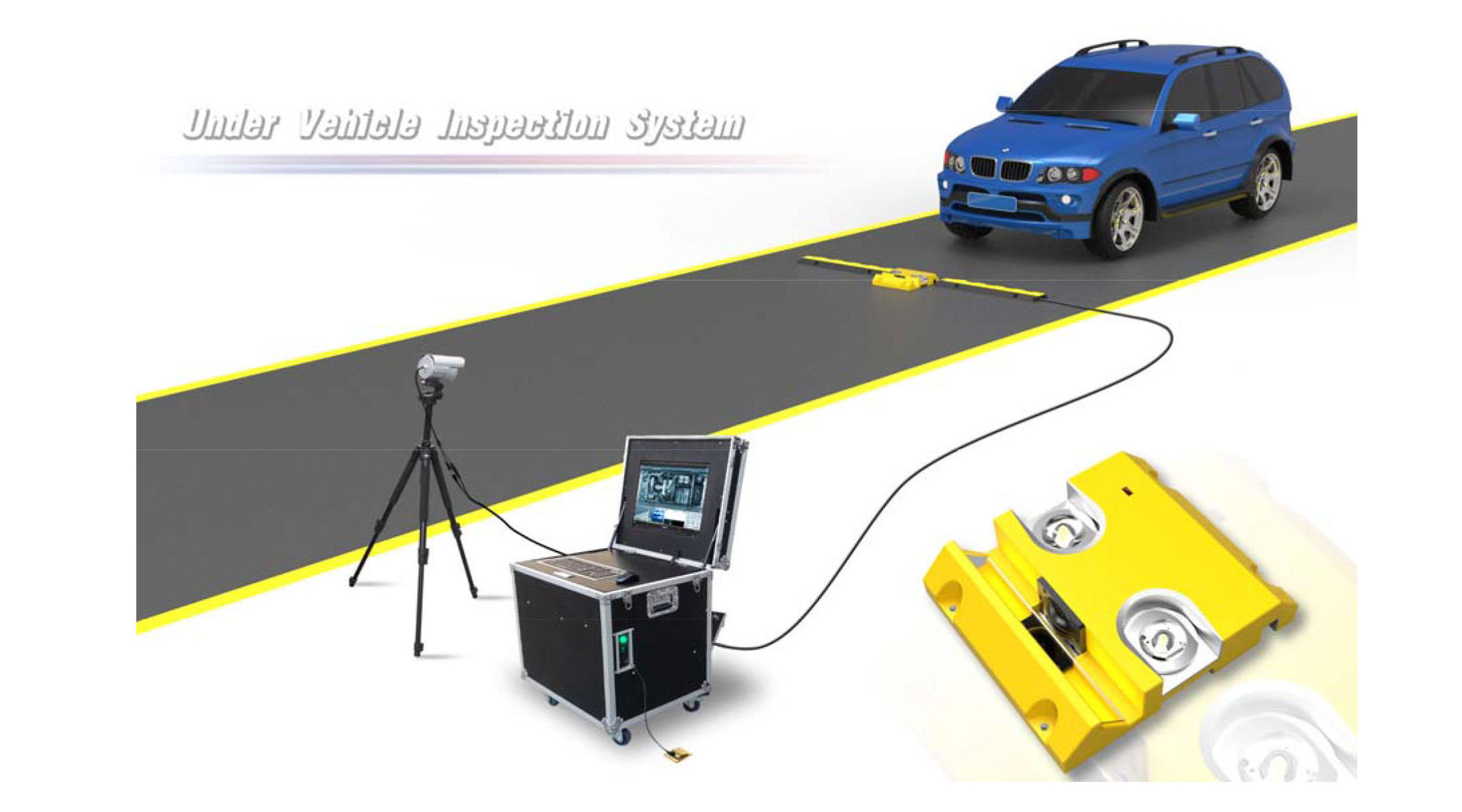 Under Vehicle Suiveillance System UVSS, mobile typecar scanner